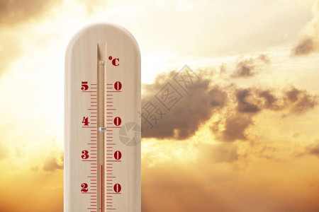 温度计显示本底高温和高空温度背景图片