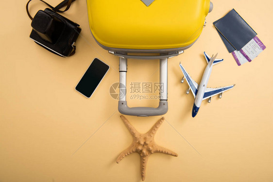 黄皮箱飞机型号海星电影摄机智能手图片