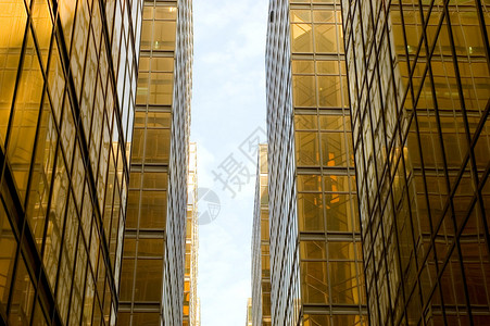 现代的香港摩天大楼建筑结构与设计相同建筑物间图片