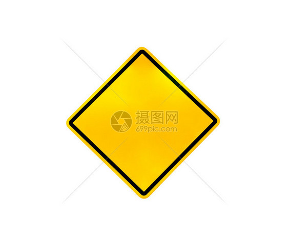 空白的黄色道路警告标志图片