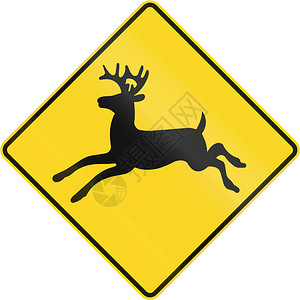 加拿大路警信号鹿渡口这个标志图片