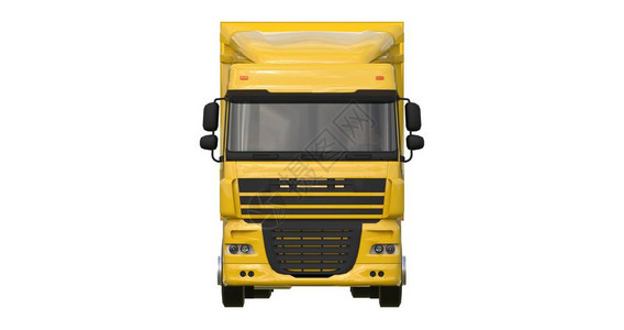 装有半拖车的大黄卡车用于放置图形的图片