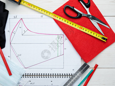 用于制作面具的顶视图绘图图片