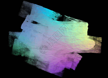 在黑色背景上隔离的抽象全息滚子行程手绘彩框架Grunge油漆滚筒现代质感的形状干燥的边界标志专属卡图片