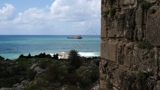 黎巴嫩沿海古代城市的古老建筑和废墟11月1背景图片