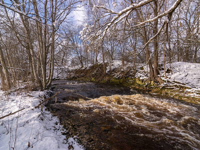 冬季风景河流和冬季地图片