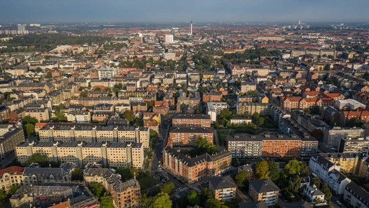 哥本哈根住宅楼的空中浏览情况图片
