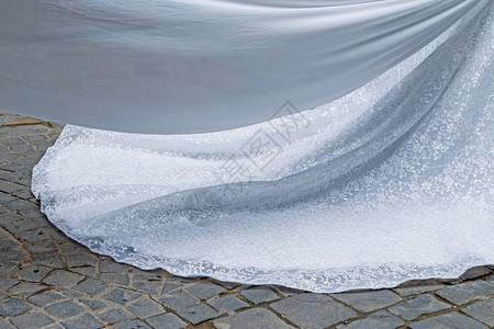 新娘面纱婚纱细节特写图片