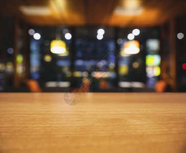 桌子顶的木制柜台酒吧餐厅背景图片