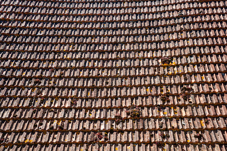 全屋整装一大堆法国古老的屋顶瓷砖全板建筑背景