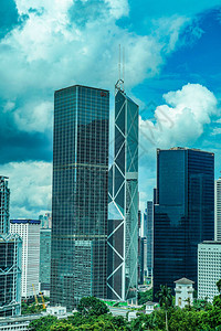 空荡的高楼与香港的好天气图片