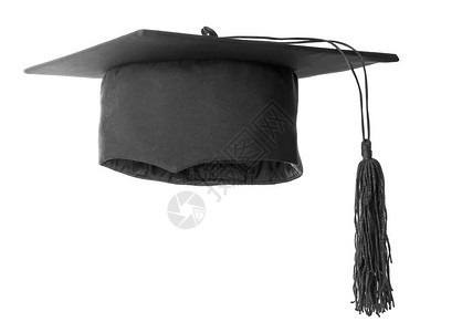 白色背景上的毕业帽图片
