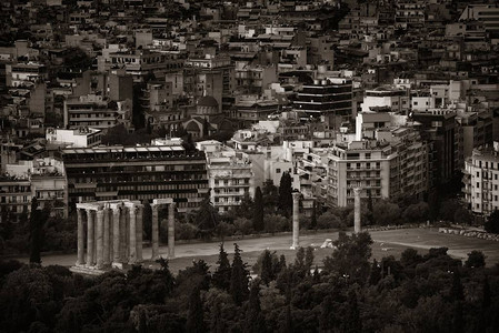 希腊雅典宙斯神庙鸟瞰图图片