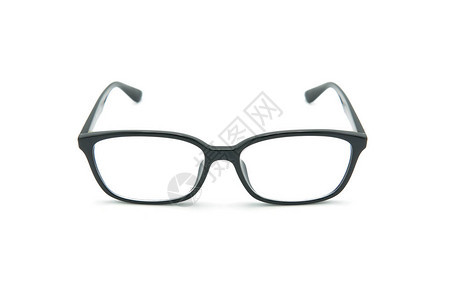 带闪亮黑框的黑眼镜用于阅读日常生活给视力障碍者白色图片