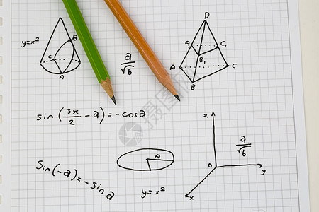 手写数学公式的特写教育概念背景图片