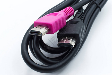 HDMI带紫色和黑色连接器的HDMI电图片