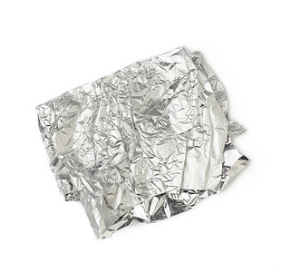 磨砂银在白色背景食品和物品的包装材料上隔离的霜冻背景