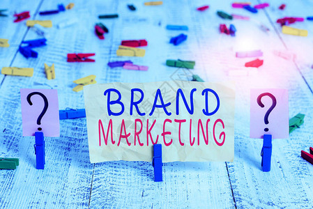 概念手写显示品牌营销概念意思是创建一个名称来识别和区分产品碎纸片图片