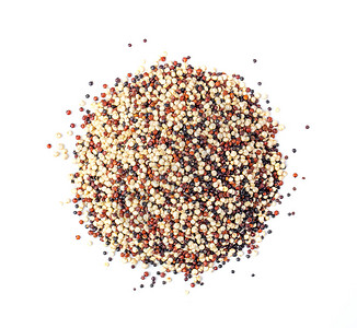 白色背景上隔离的混杂原始quinoa夹杂质图片