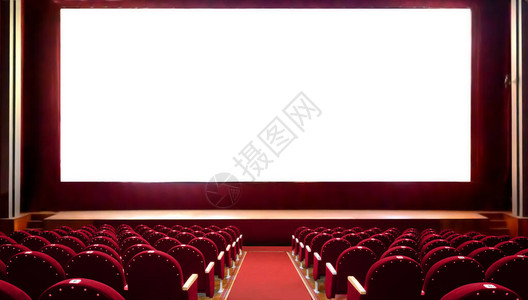 空的红色影院座位图片