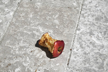 苹果核心留在地上图片