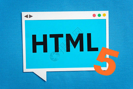 HTML5插图文字蓝色背景上的纸讲话泡和移动显示概念Web图片