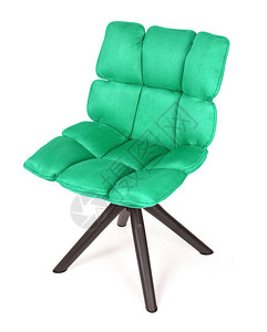 现代椅子由皮革和金属制成以白图片