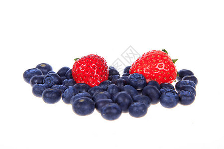 蓝莓和草莓特写图片