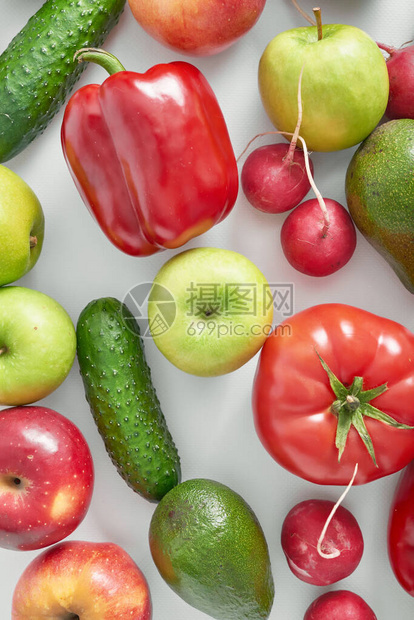 健康饮食不同的保健食品顶视图平躺素食主义和素食主义生食和排毒饮食图片