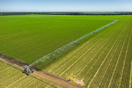灌溉农田农业鸟瞰灌溉系统背景图片