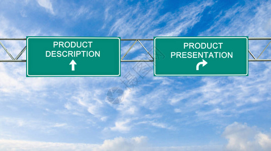 产品描述和产品展示的绿色路标志图片