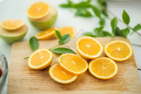 鲜橙水果片图片