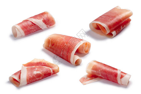 JamonProsciuttoSpeck干腌肉或火腿片图片