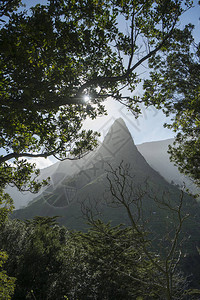 葡萄牙大西洋马德拉岛塞拉德阿瓜山谷的景观背景图片