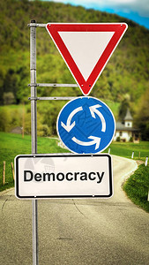 街道签署通往民主之路的走背景图片