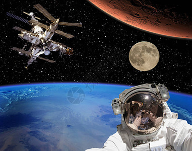 宇航员火星人和月亮美国航天局提图片