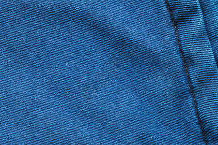 皮具缝纫选择聚焦蓝色牛仔裤牛仔布顶视图近距离拍摄织物的细节纺织材料和棉花图案坚韧耐用的服装款式用于带有文本复制空间插画