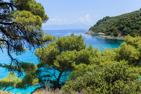 希腊旅游目的地夏季风景大观海景和美丽的自然景观图片