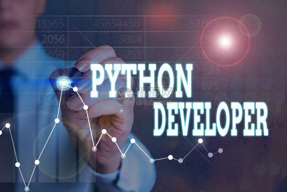 显示Python开发者负责书写服务器端网络应用程序逻辑的商业概念Na图片
