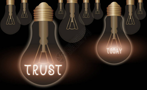 显示Trust的文本符号商业照片展示了对某人可靠真实能力或图片
