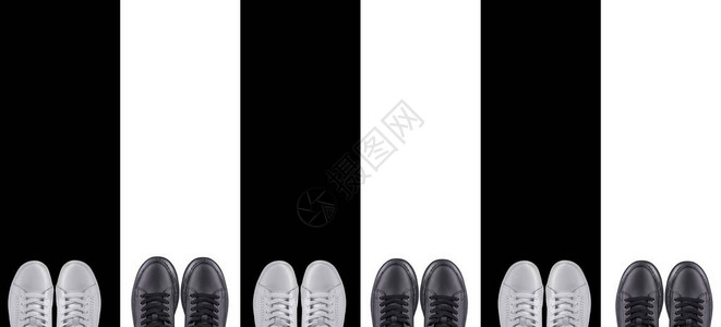 背景运动鞋黑色和白色运动鞋图片