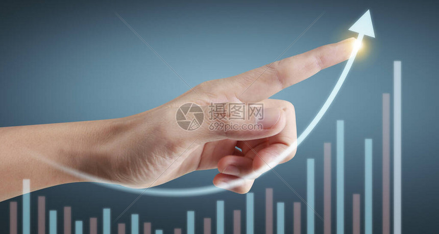 手触财务指标图和会计市场经济分析图图片
