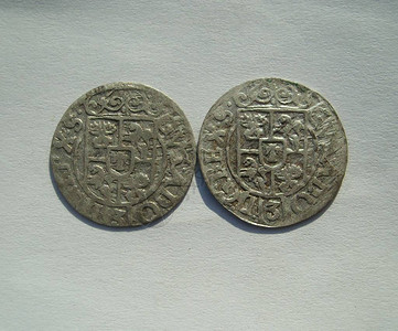 17世纪波兰古董稀有银币背景图片