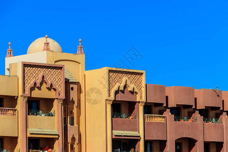 在埃及胡哈达建筑阿拉伯风格的建筑美丽的图片