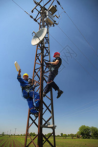 安装4G电信天线系统图片