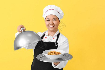 美丽的亚洲厨师有彩图片