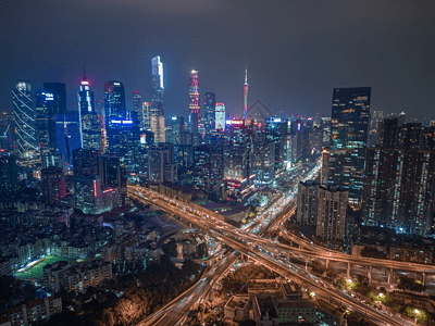 大气的广州城市夜景背景图片