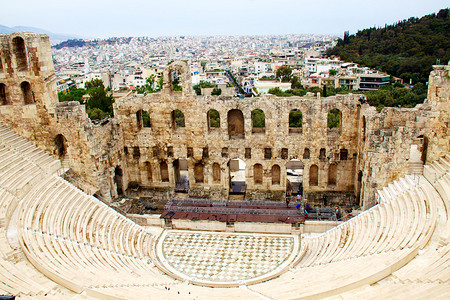 Atticus剧院是一座由古希腊人组成的小建筑图片