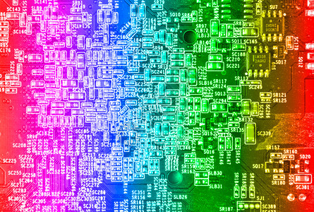 以梯度颜色显示的计算机主板电路用图片