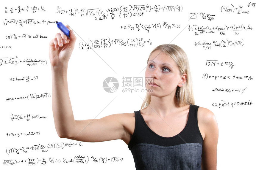 女人写数学方程式
